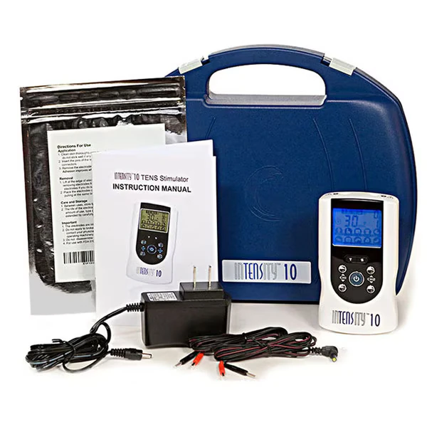 InTENSity 10 kit with controller, carrying case, adapter, and lead wires