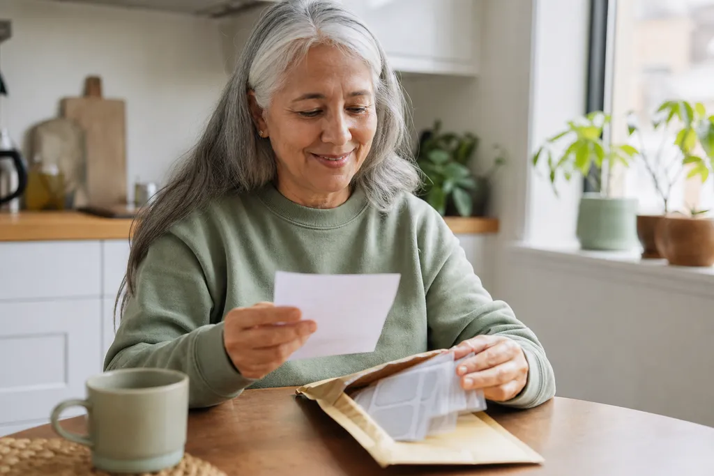 Patient opening a package of replacement electrode pads at home